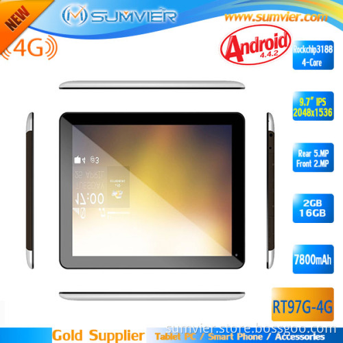 Hottest 4G Tablet 9.7 Inch Rockchip 3188 Quad Core IPS 2048X1536 Android 4.4 Tablet PC (RT97G-4G)